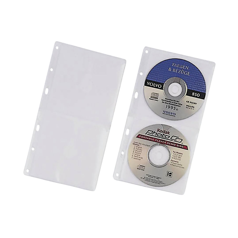 Durable CD Wallet For Ring Binders Clear 520319