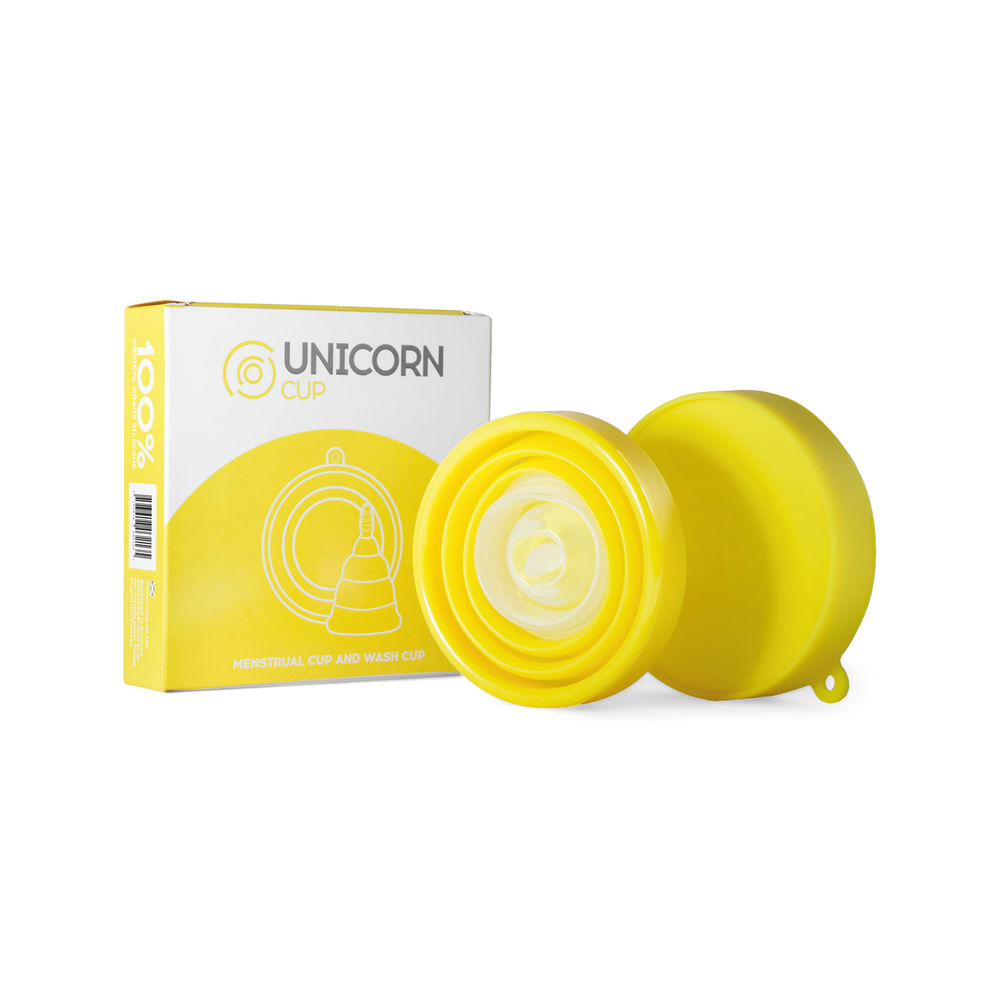 Unicorn Medical Grade Silicone Menstrual Cup/Sterilise Unit Yellow