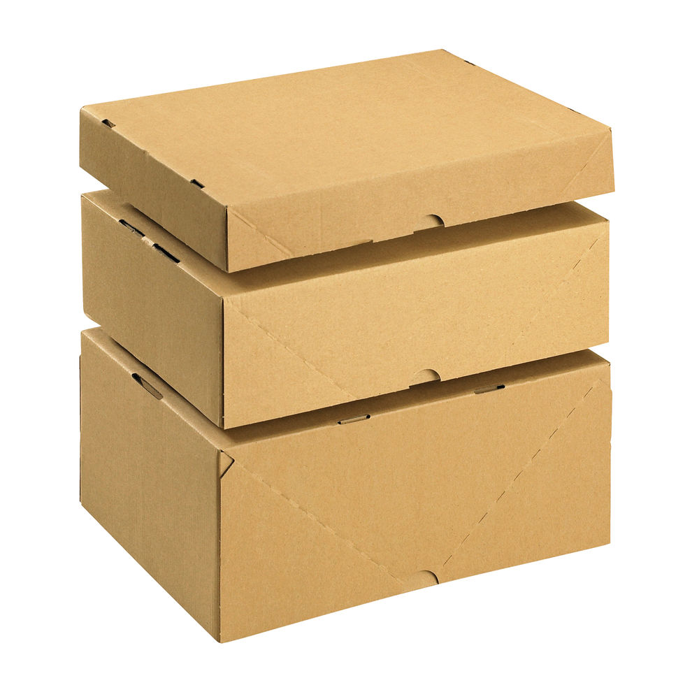 305 x 215 x 50mm Brown Lidded Cartons (Pack of 10)