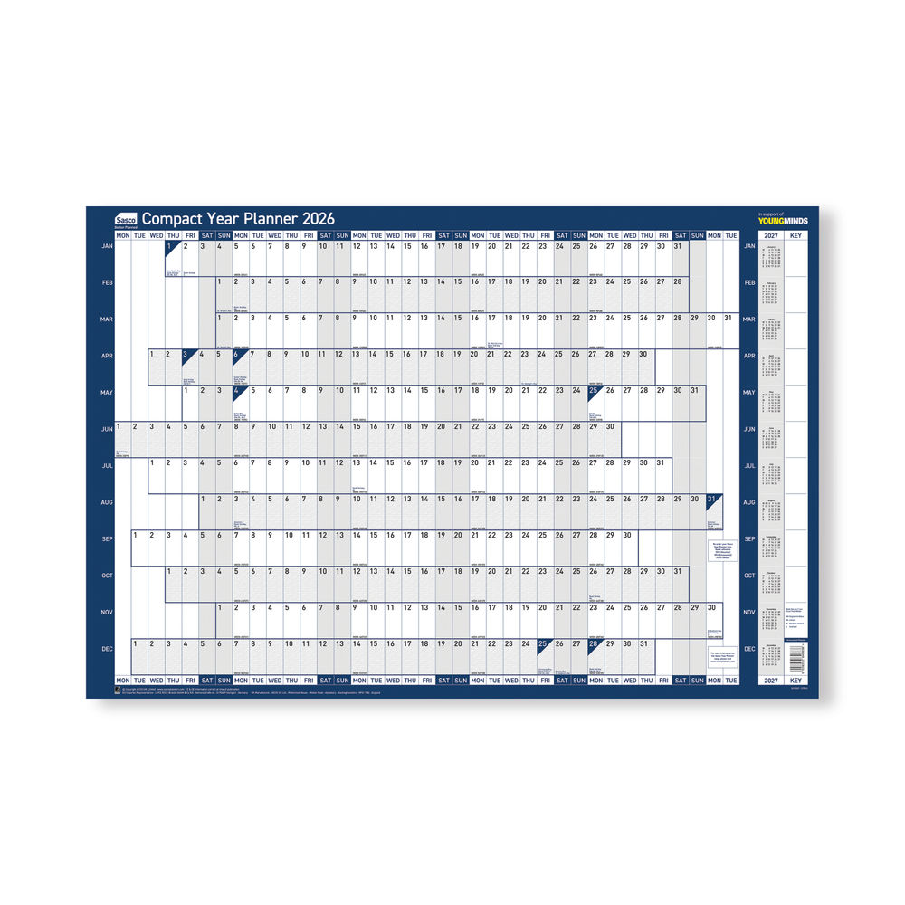Sasco Year Planner Compact Landscape Unmounted 2026 2410267