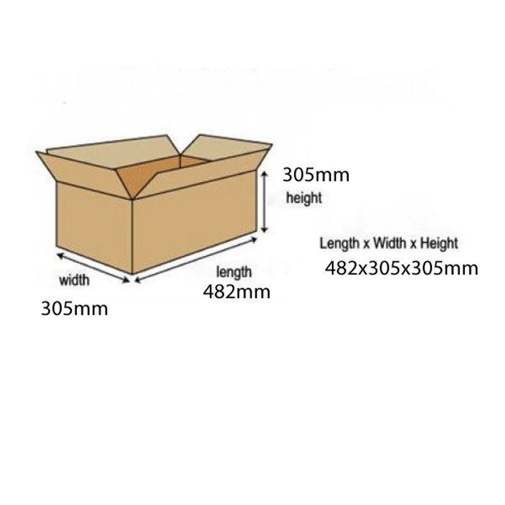 Single Wall 482 x 305 x 305mm Corrugated Dispatch Cartons (Pack of 25)