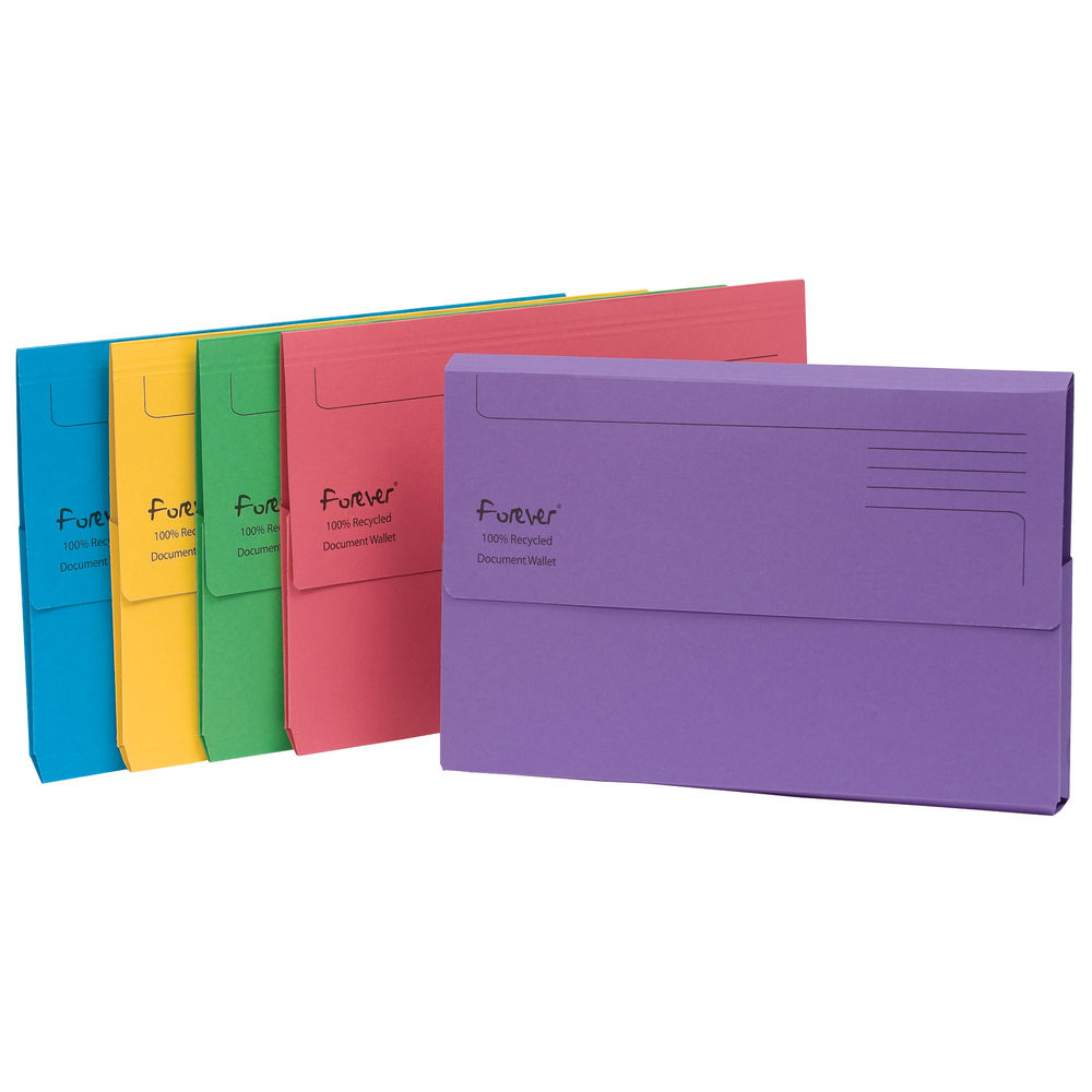 Exacompta Forever Document Wallet Manilla Foolscap Assorted (Pack of 25) 211/5000