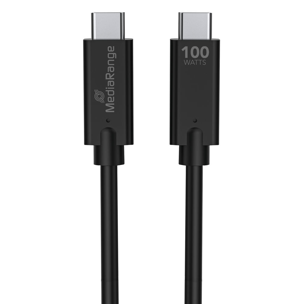 MediaRange 1.2m Black 100W USB Type-C Charge and Sync Cable