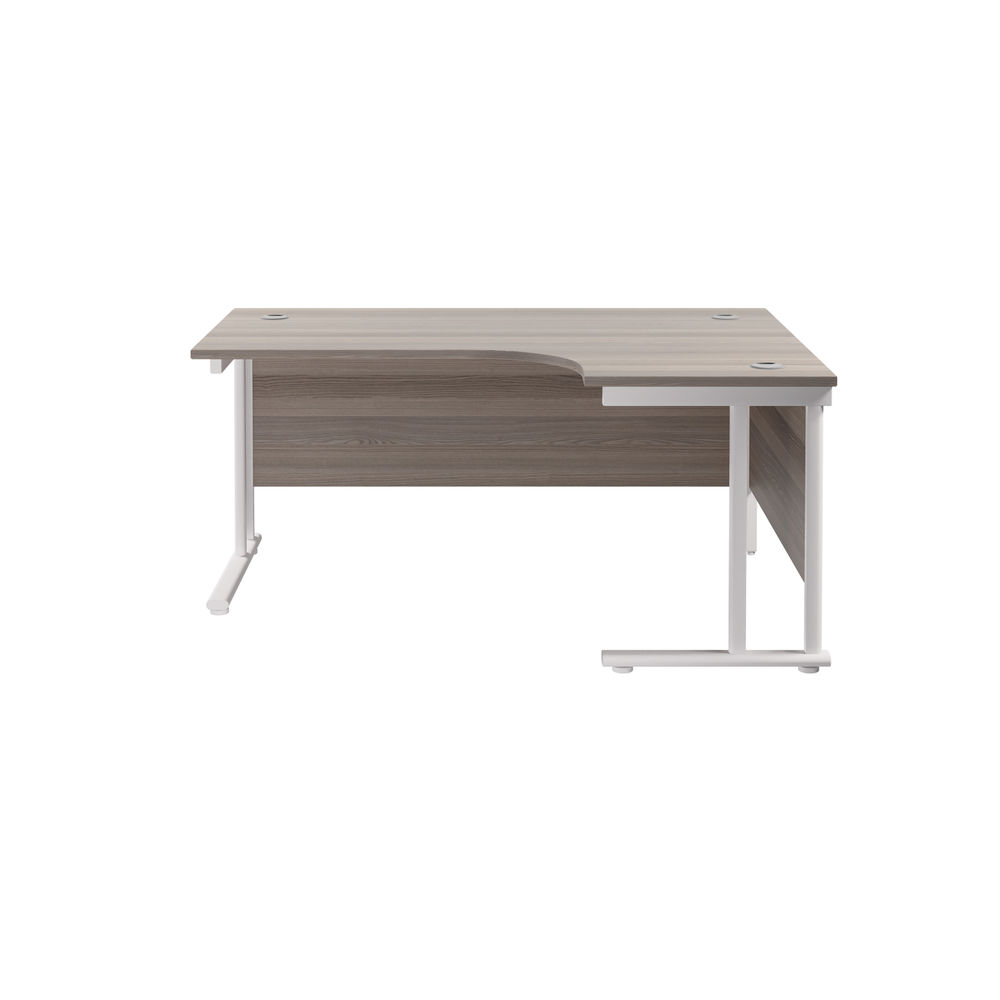 Jemini Grey Oak/White Cantilever Right Hand Radial Desk