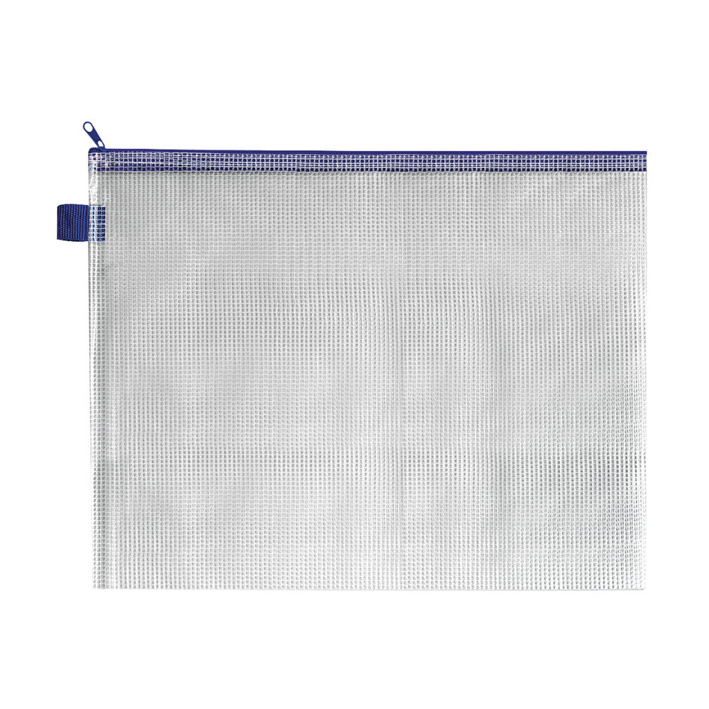 BDS Mesh Zip Bag 360x275mm Blue (5 Pack) ZIPPER BLUE