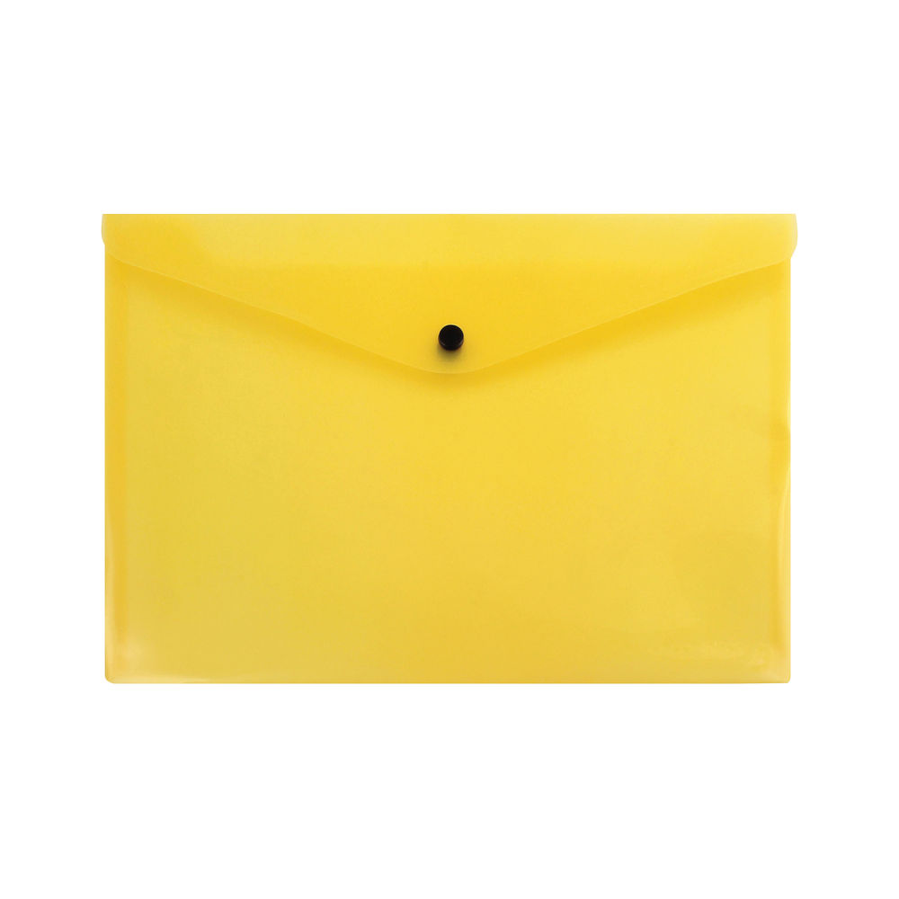 Q-Connect Polypropylene Document Folder A4 Yellow (Pack of 12) KF03595