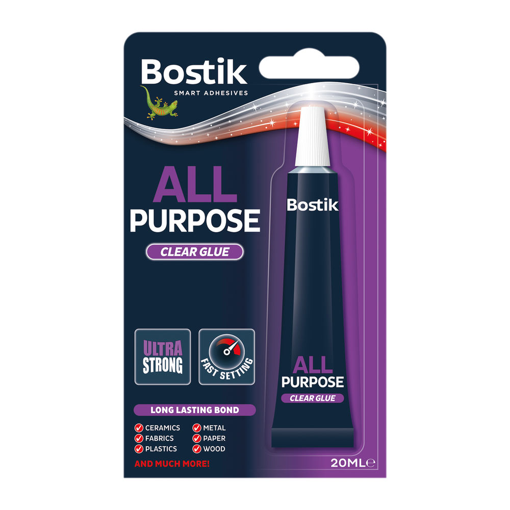 Bostik All Purpose Clear Glue, Pack of 6 - 80207