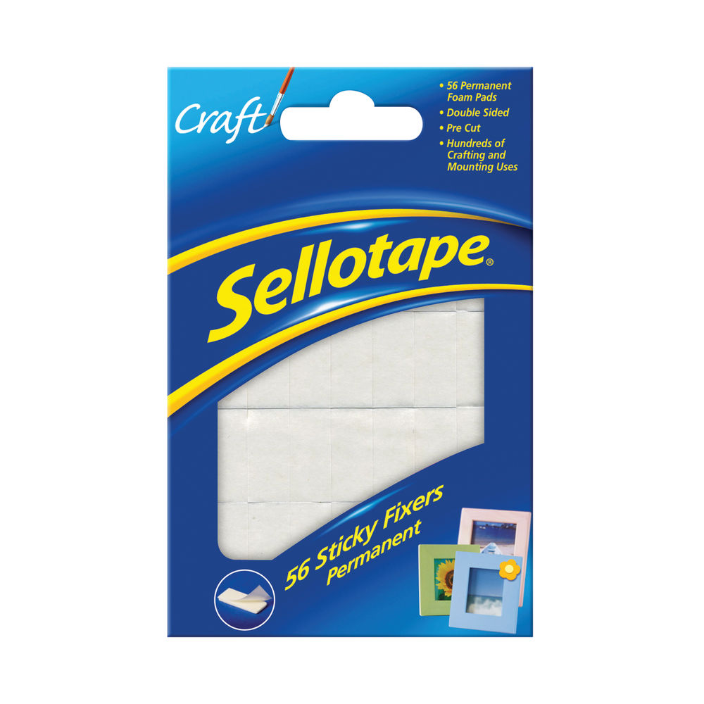 Sellotape Permanent Sticky Fixers, Pack of 56 | 1445423