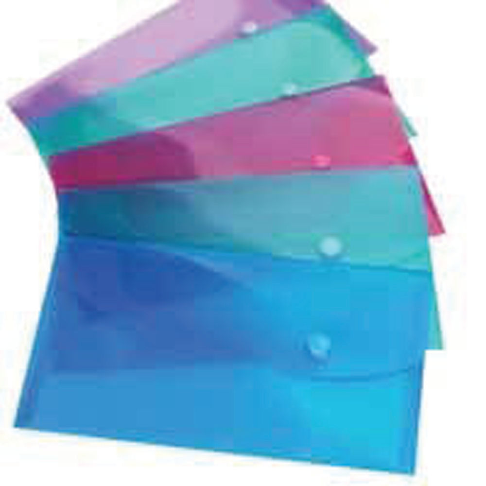 Rapesco DL Assorted Bright Popper Wallets (Pack of 5)