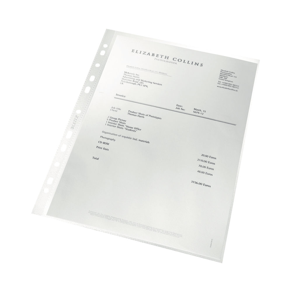 Leitz Recycled Clear A4 Cut Flush Folders (Pack of 100) 4791-10-03