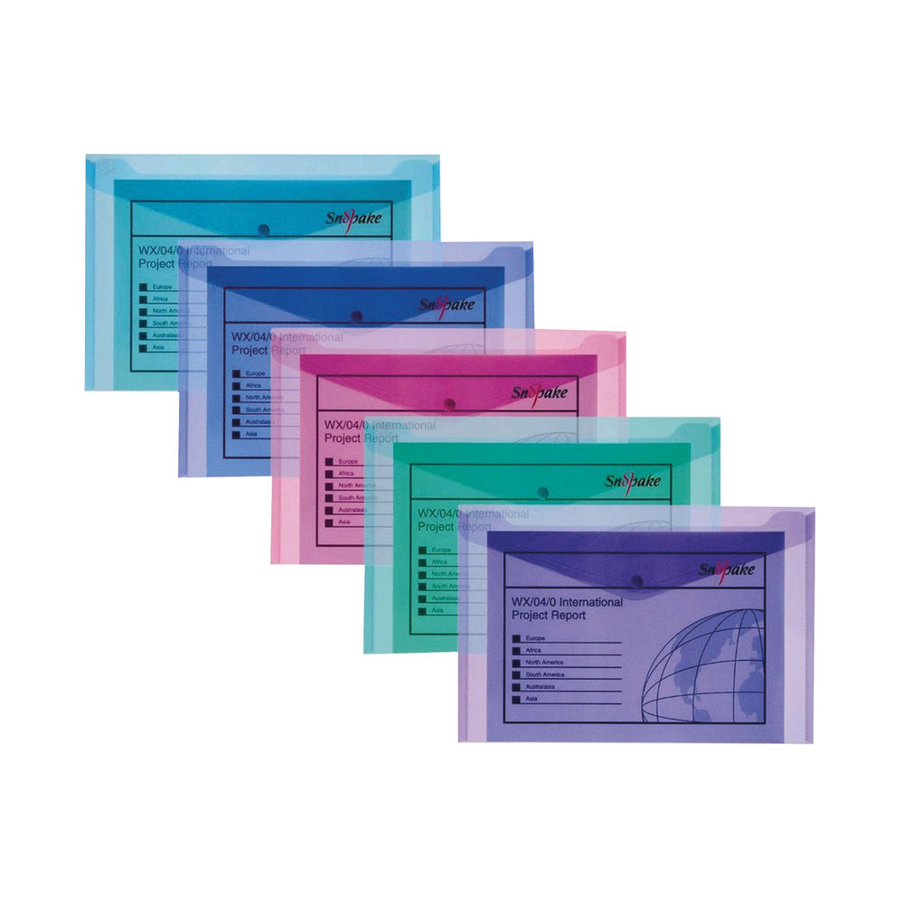 Snopake Polyfile A5 Electra Assorted (Pack of 5) 11355