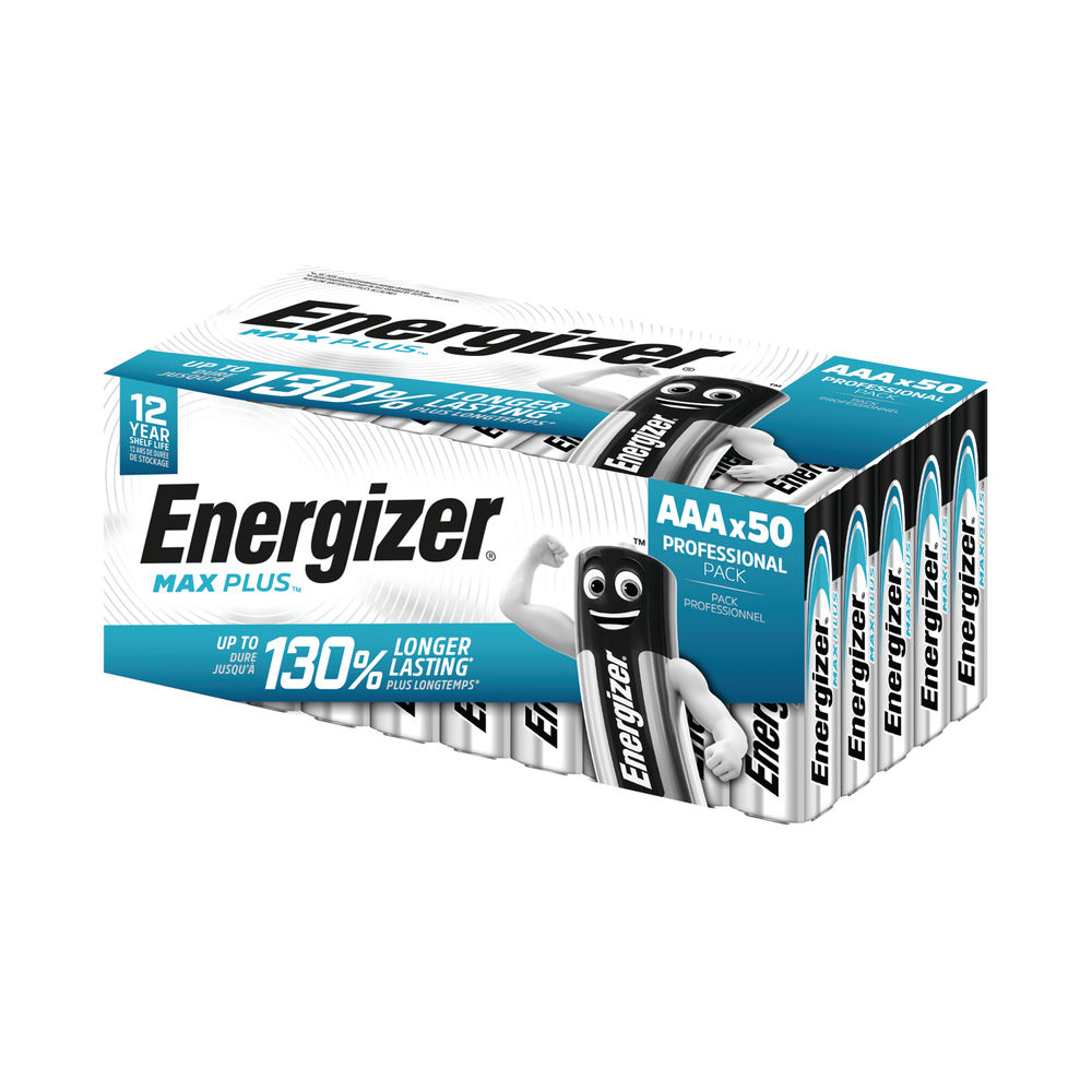 Energizer Max Plus AAA Batteries (Pack of 50)