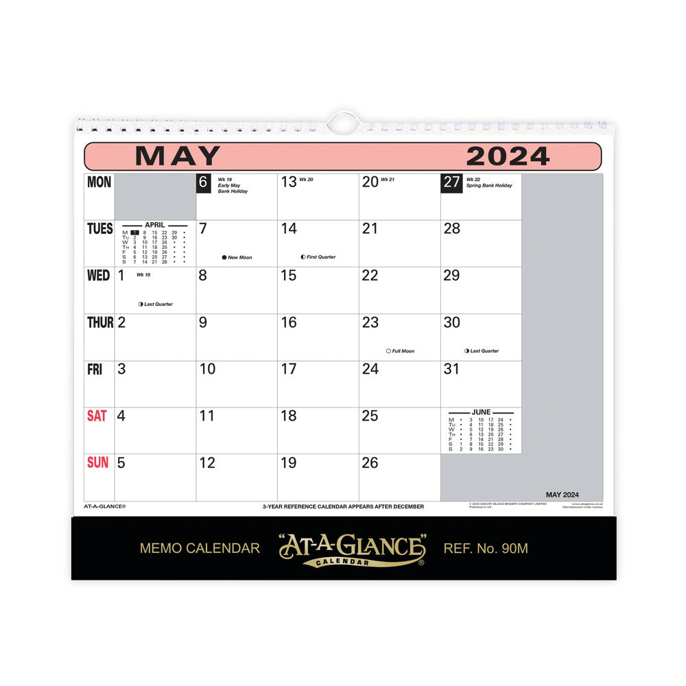 AtAGlance Wall Calendar 2024 90M24