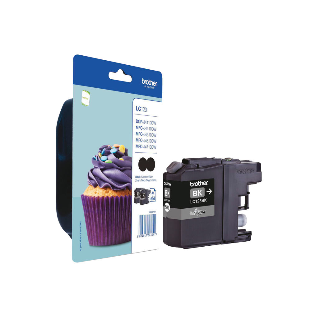 Brother LC-123 Black Ink Cartridge Twin Pack - LC123BKBP2
