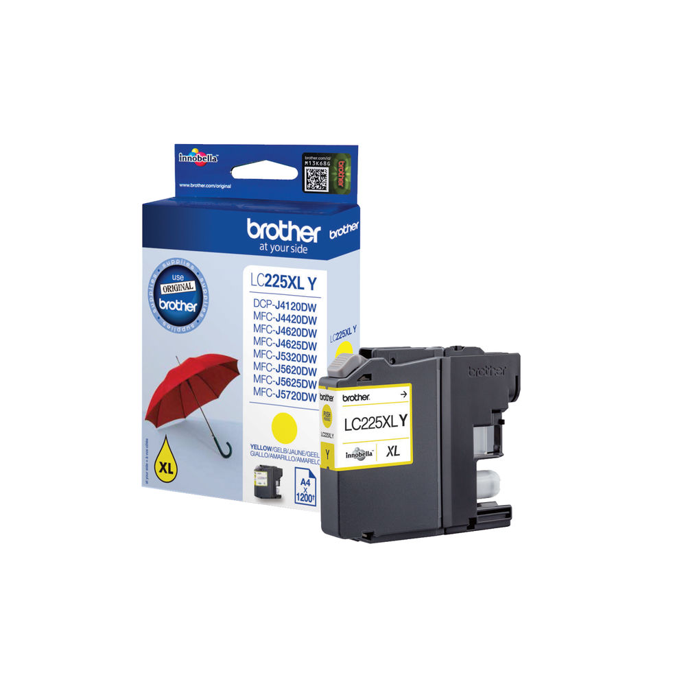 Brother LC225XLY Inkjet Cartridge High Yield Yellow LC225XLY