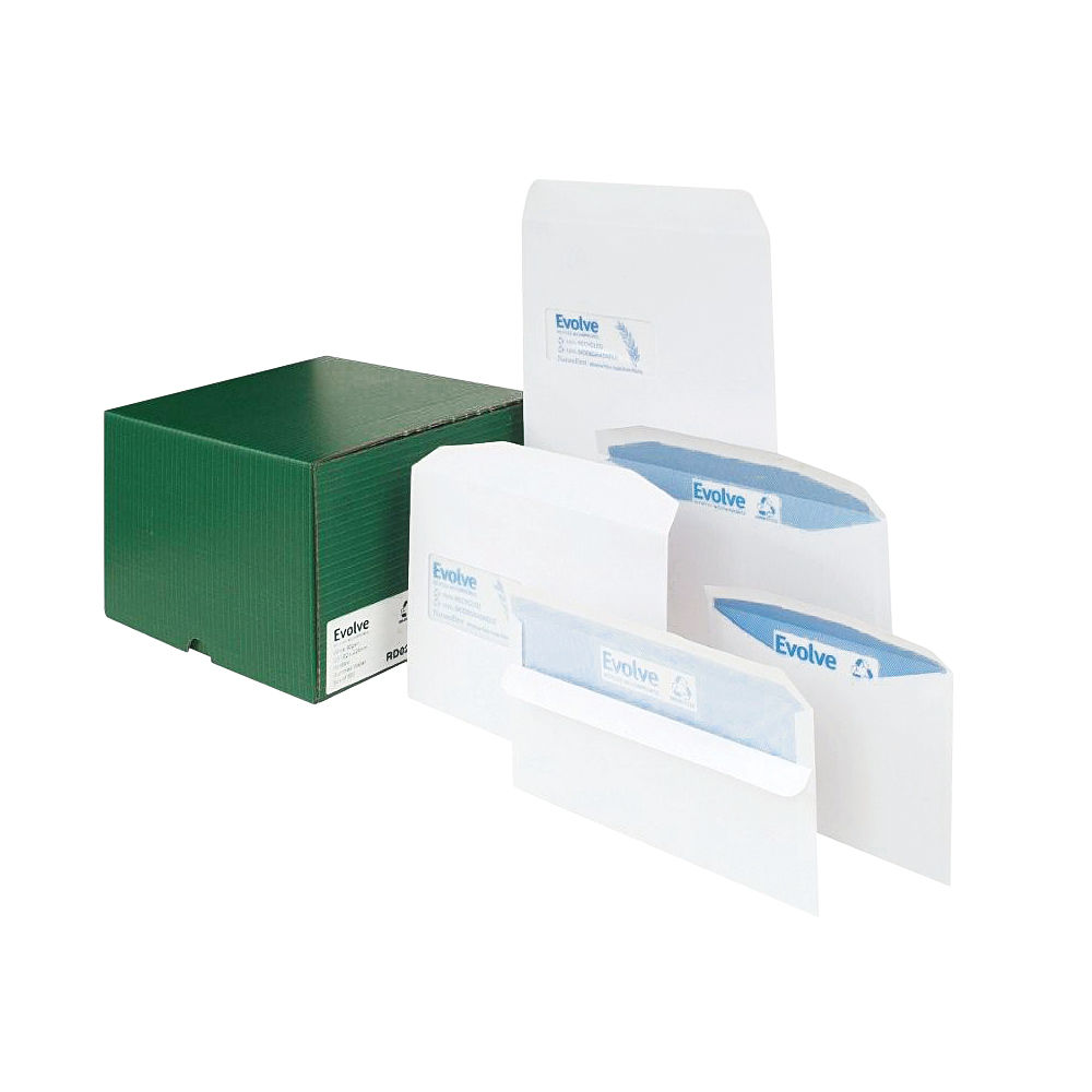 Evolve DL White Plain Recycled Envelopes (Pack of 1000)