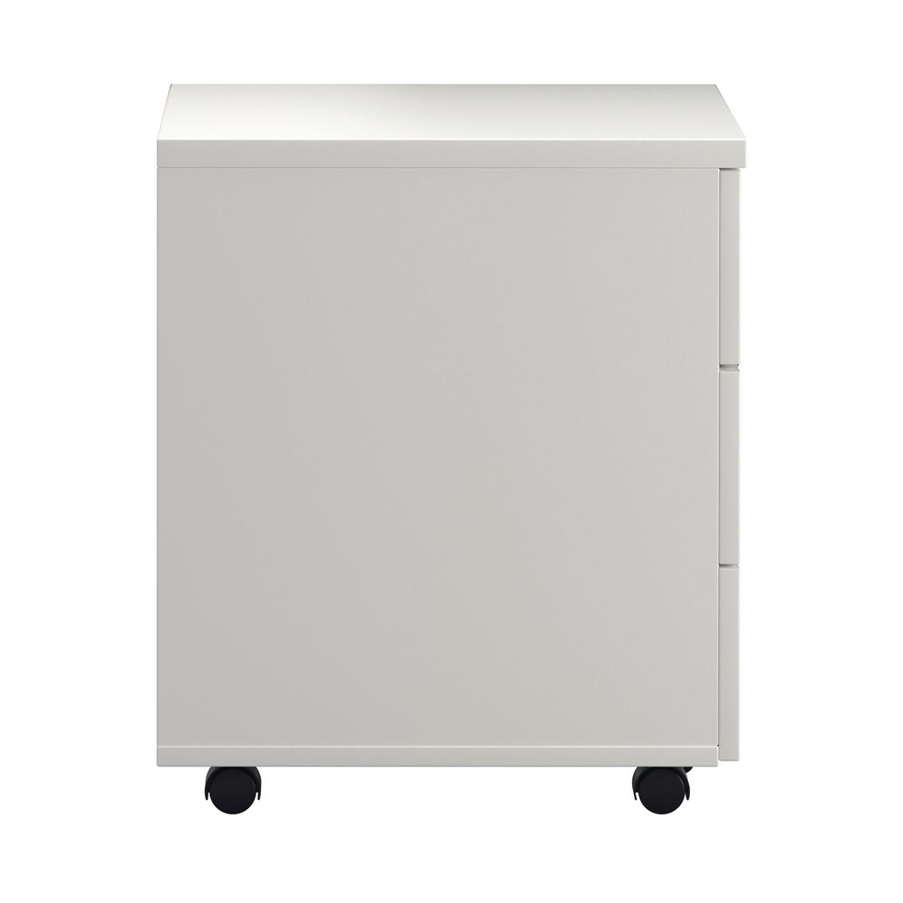 Jemini H595mm White 3 Drawer Mobile Pedestal