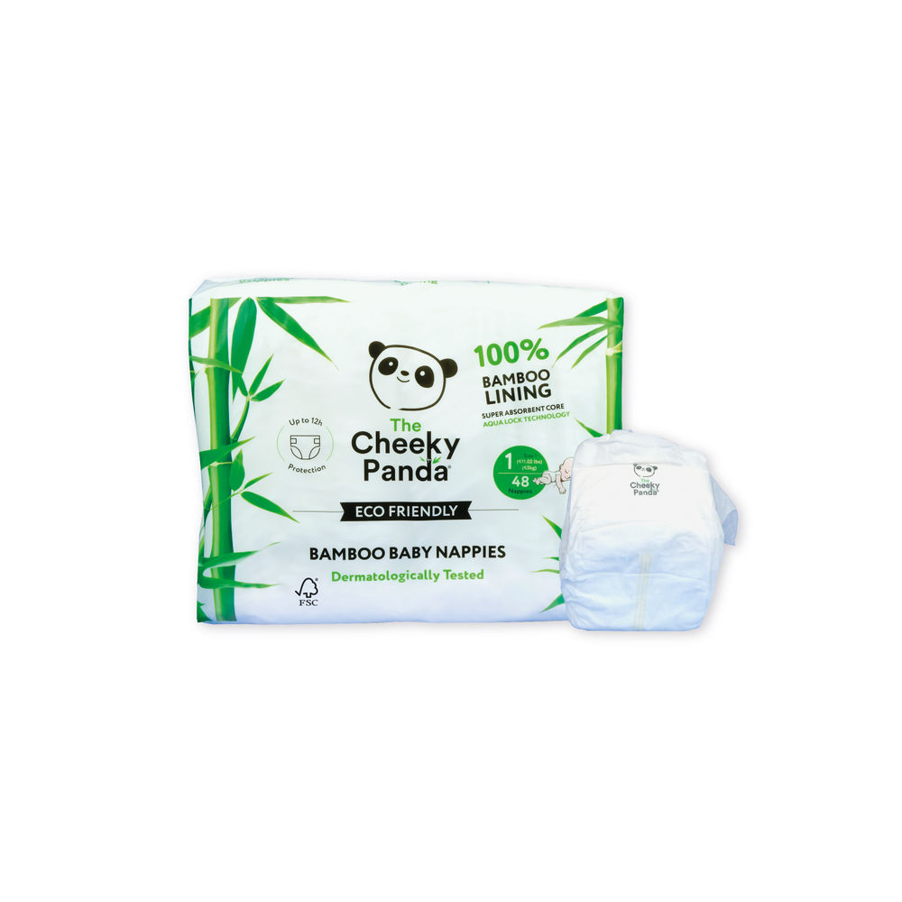 Cheeky Panda Baby Nappies Size 1 2-5kg 4x50 (Pack of 200) NAPPS1X4-V2