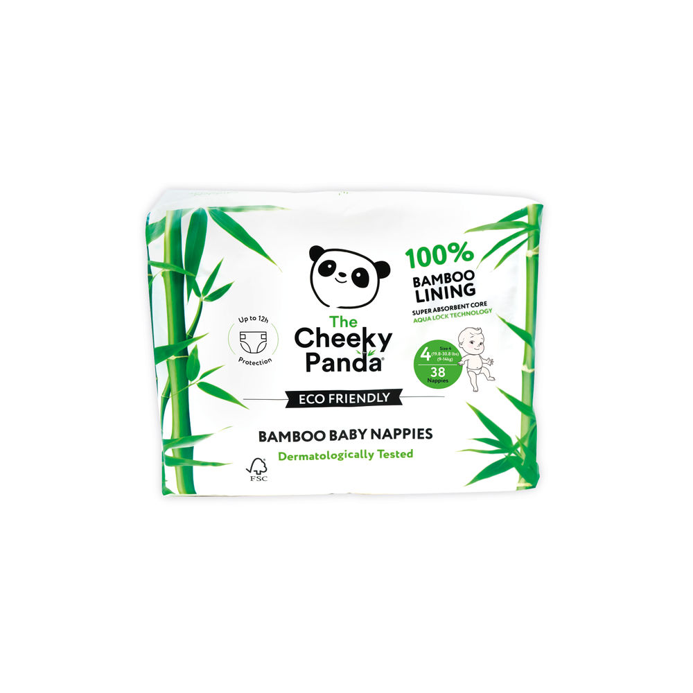 Cheeky Panda Baby Nappies Size 4 9-14kg 4x34 (Pack of 136)