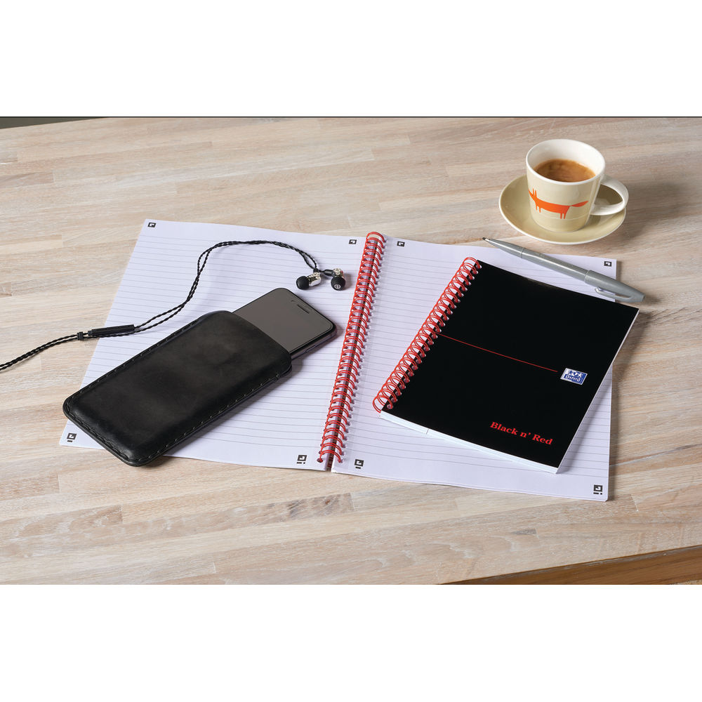 Black n' Red A4 Wire Bound Ruled Notebooks (Pack of 10)