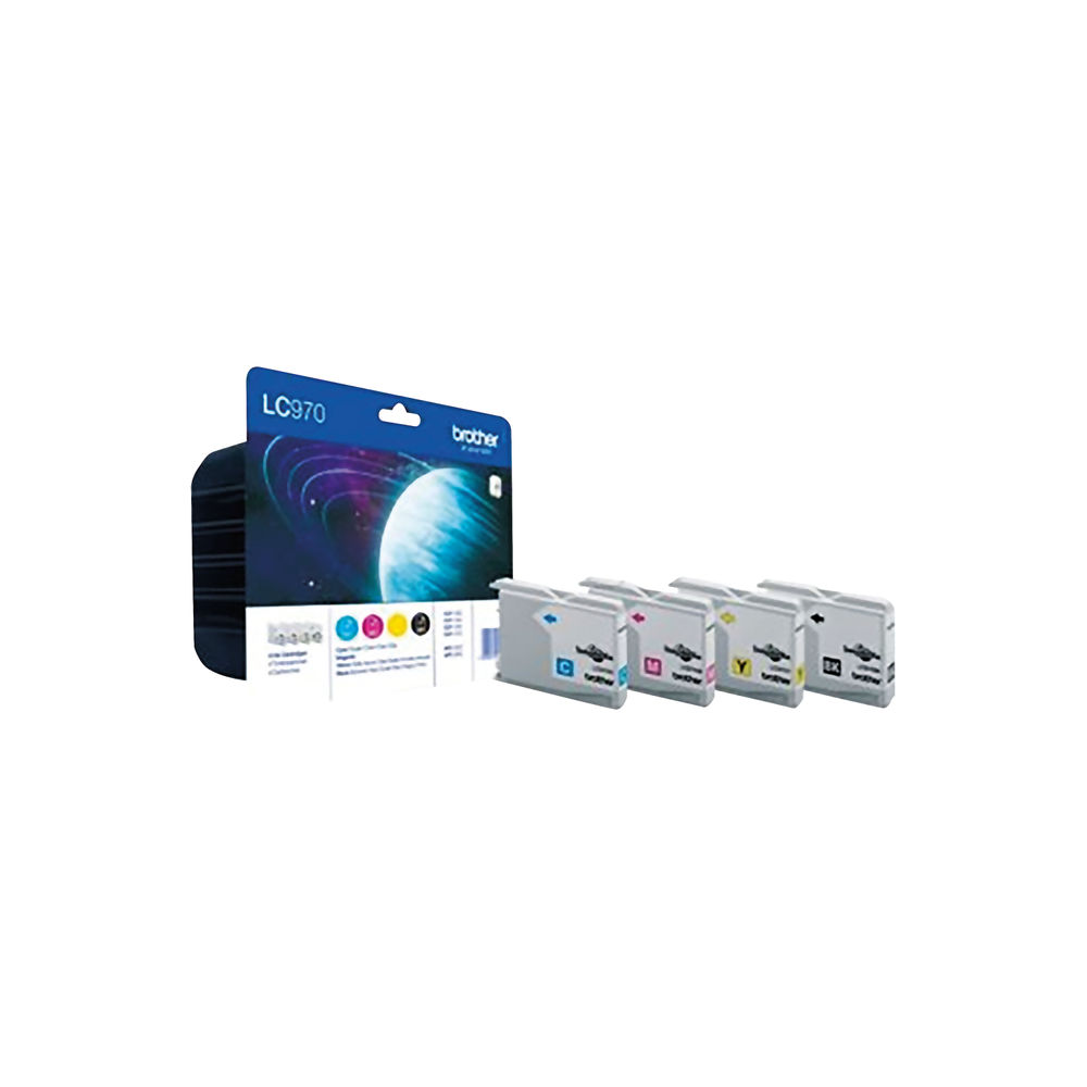 Brother LC970 CMYK Inkjet Cartridge Multipack - LC970VALBP