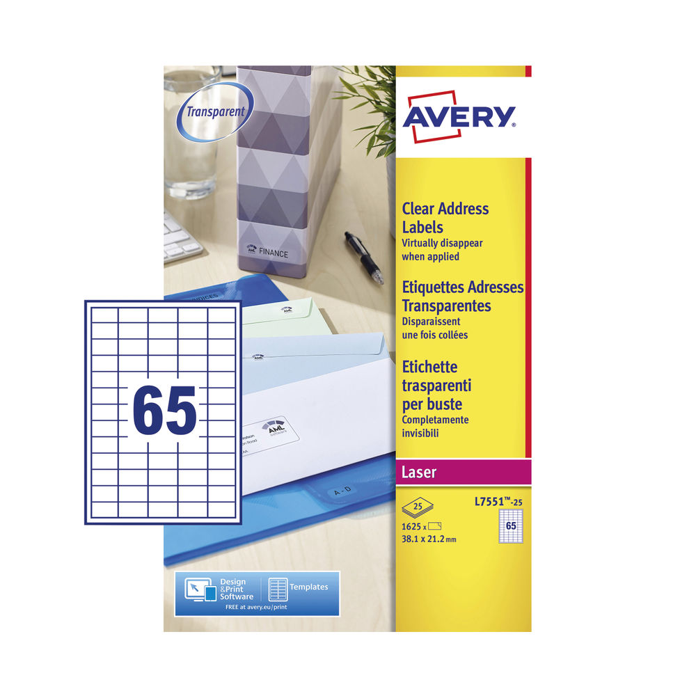 Avery Laser Address Labels, 38.1 x 21.2mm (Pack of 1625)