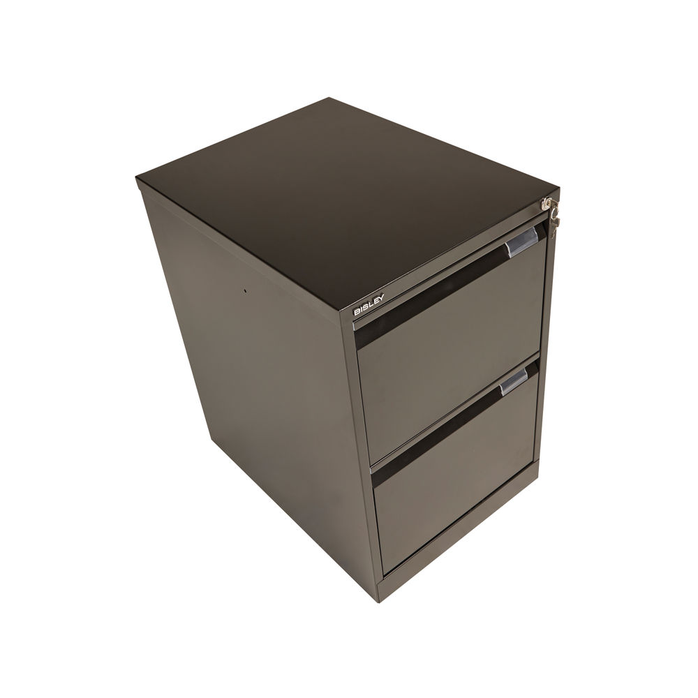 Bisley H711mm Black Flush Fronted 2 Drawer Filing Cabinet