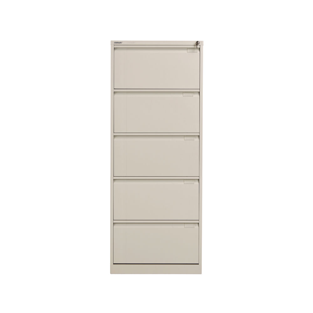 Bisley H1511mm Goose Grey 5 Drawer Filing Cabinet