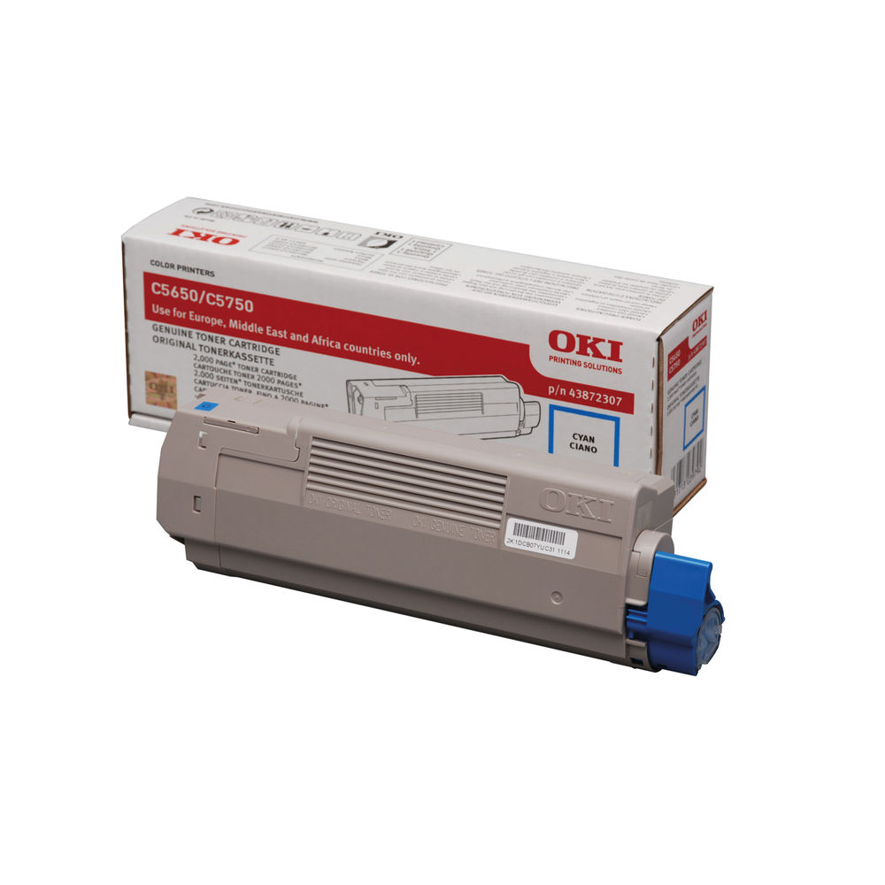 Oki C5650/C5750 Cyan Toner Cartridge 43872307