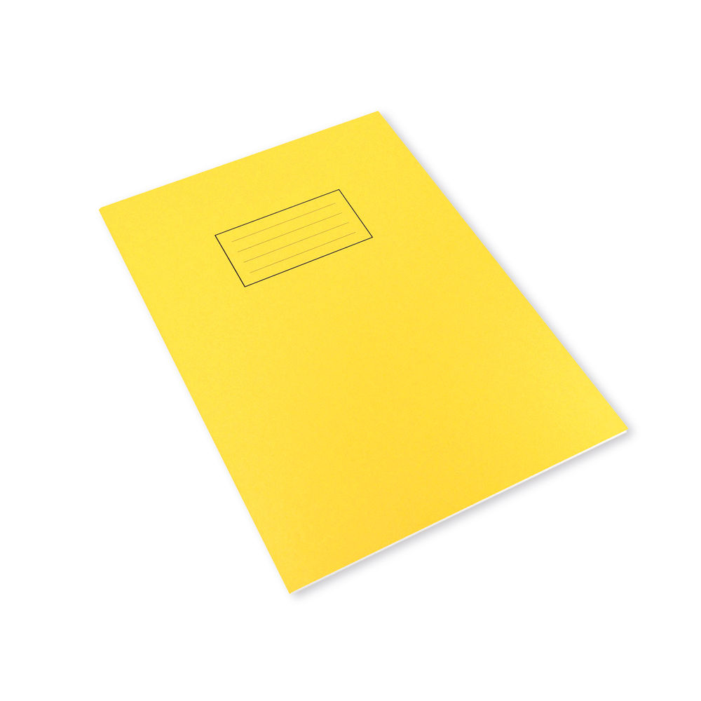 Silvine Exercise Book Ruled with Margin A4 Yellow (Pack of 10)