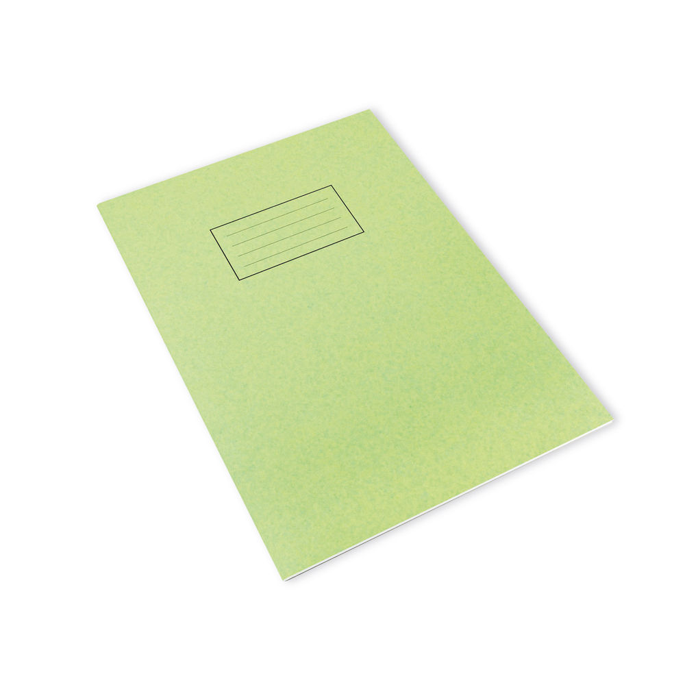 Silvine A4 Green Ruled Exercise Book (Pack of 10)