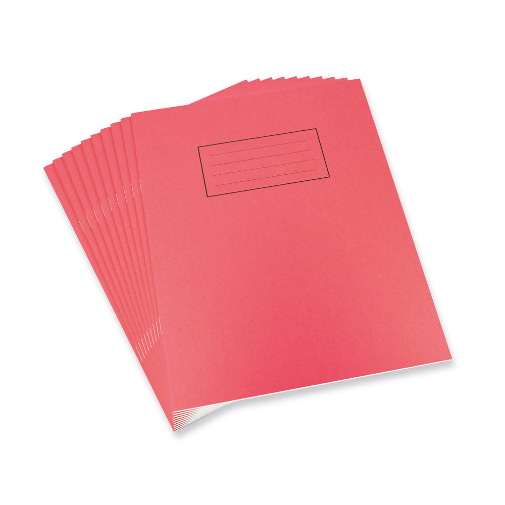 Silvine Red 229x178mm Ruled Exercise Books (Pack of 10)