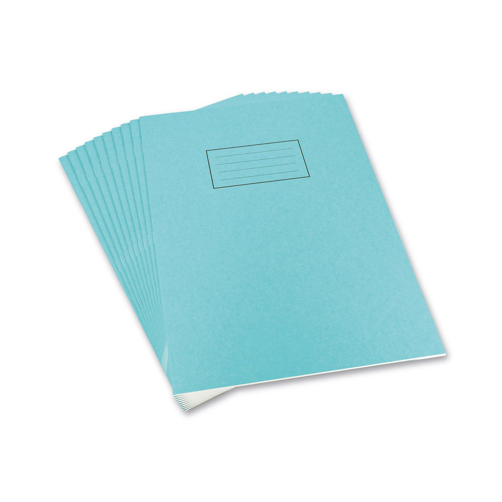 Silvine Exercise Book Ruled with Margin A4 Blue (Pack of 10)