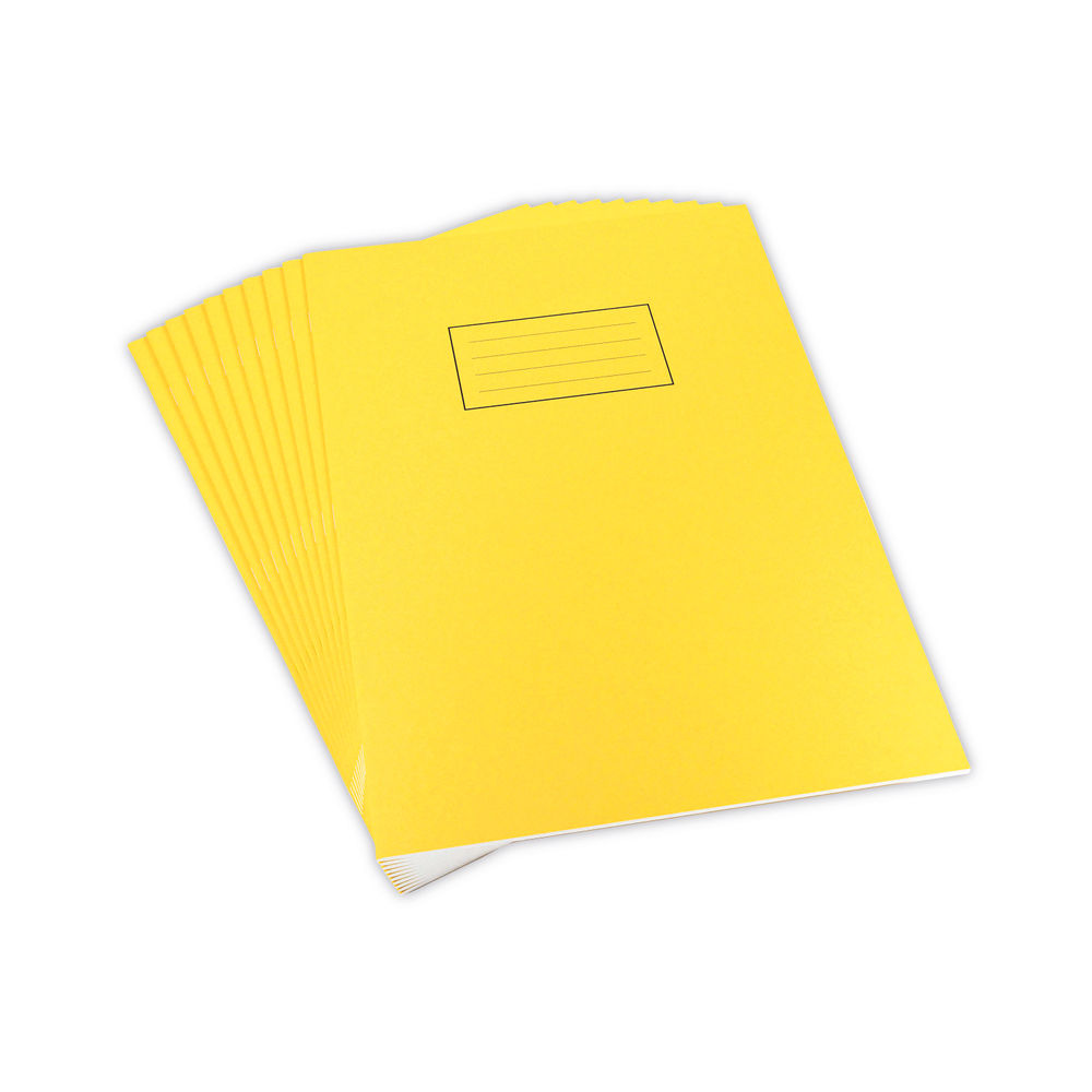 Silvine Exercise Book Ruled with Margin A4 Yellow (Pack of 10)