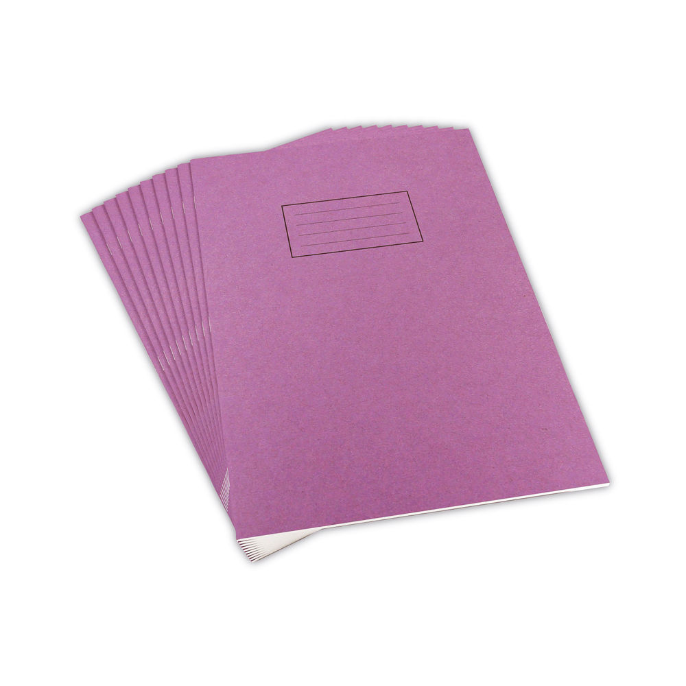 Silvine Exercise Book Ruled with Margin A4 Purple (Pack of 10)