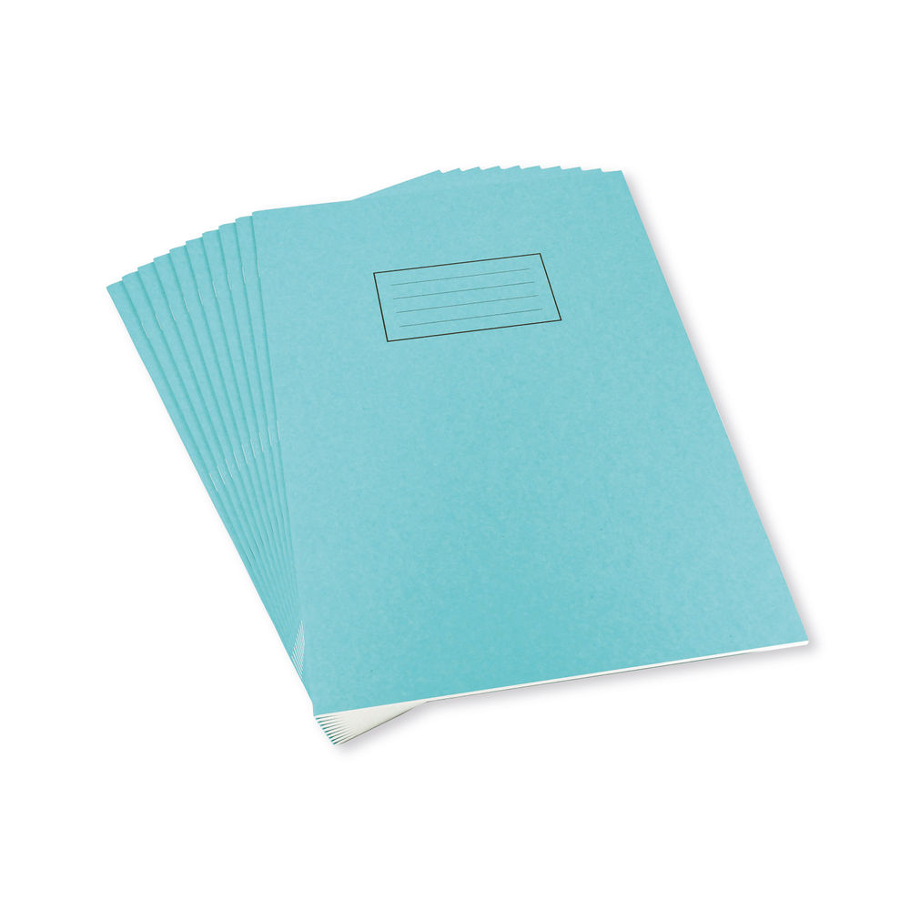 Silvine Exercise Book A4 Plain Blue (Pack of 10)