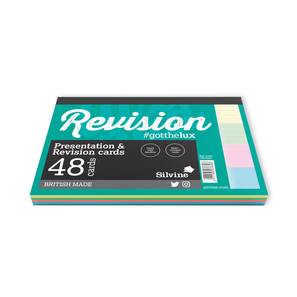 Silvine Multicolour Revision Cards (Pack of 960)