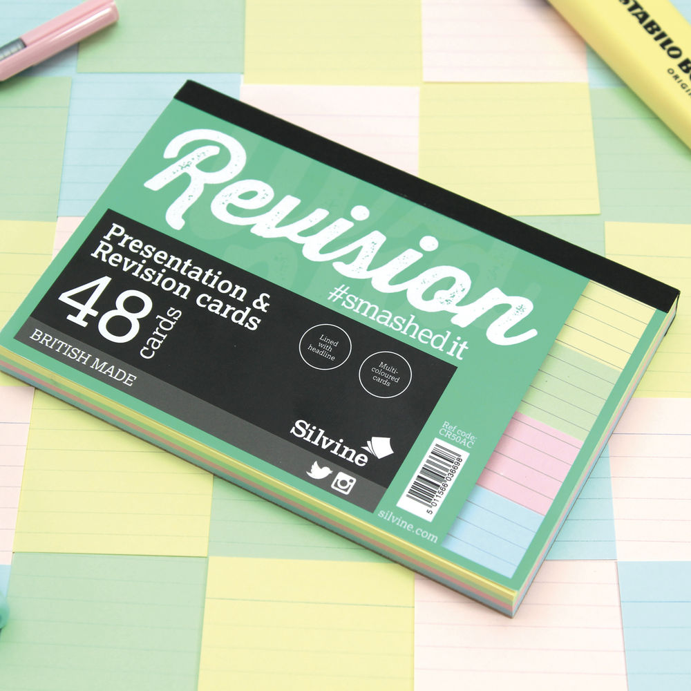 Silvine Multicolour Revision Cards (Pack of 960)