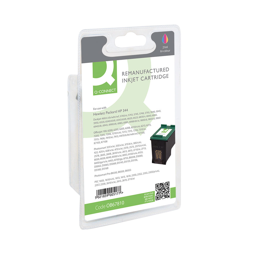 Q-Connect HP 344 Remanufactured Colour Inkjet Cartridge C9363EE