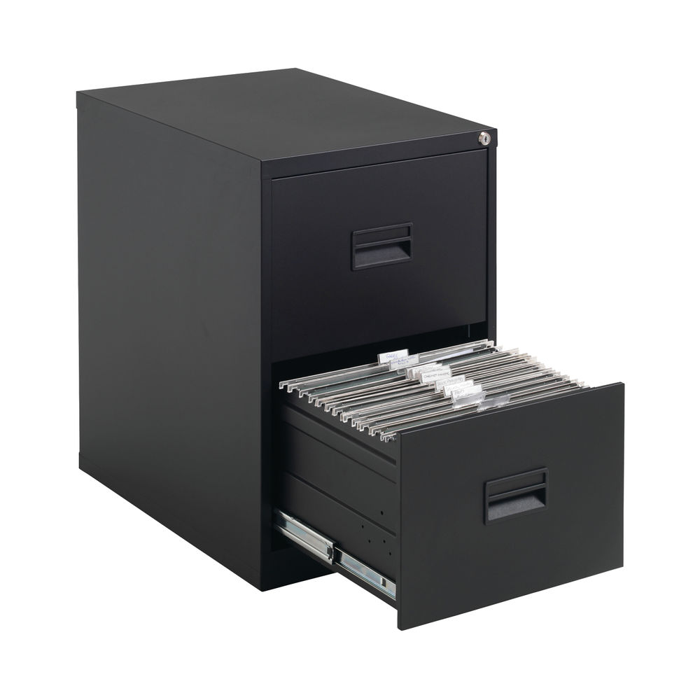 Talos H700mm Black 2 Drawer Filing Cabinet