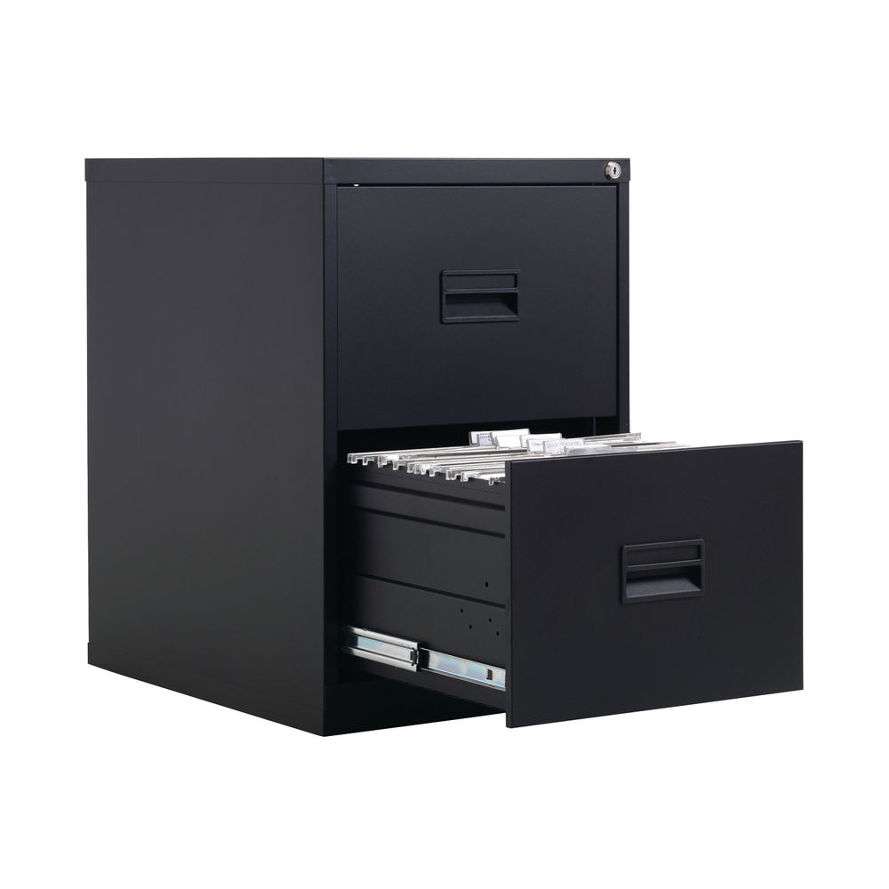 Talos H700mm Black 2 Drawer Filing Cabinet