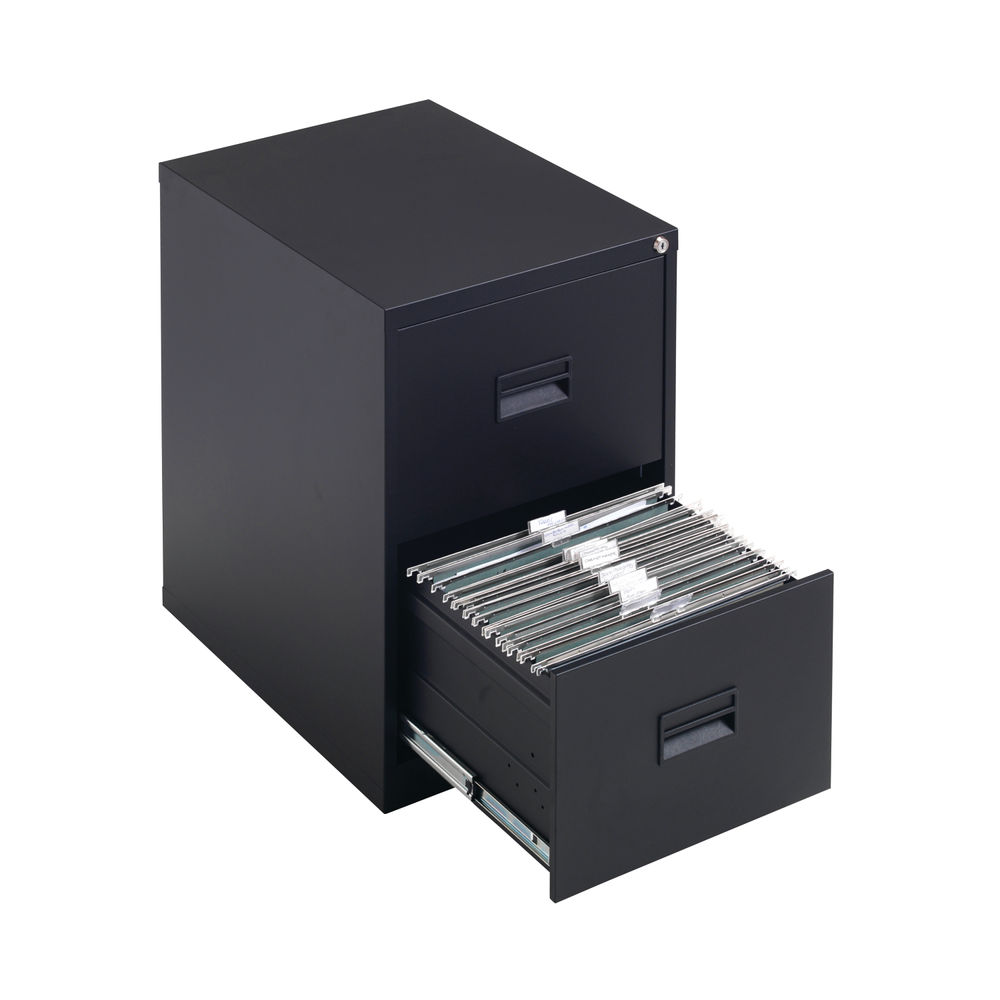 Talos H700mm Black 2 Drawer Filing Cabinet