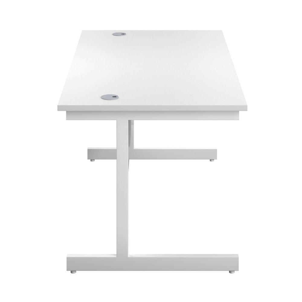 First 1400x800mm White/White Single Rectangular Desk