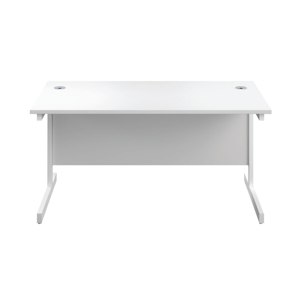 First 1400x800mm White/White Single Rectangular Desk