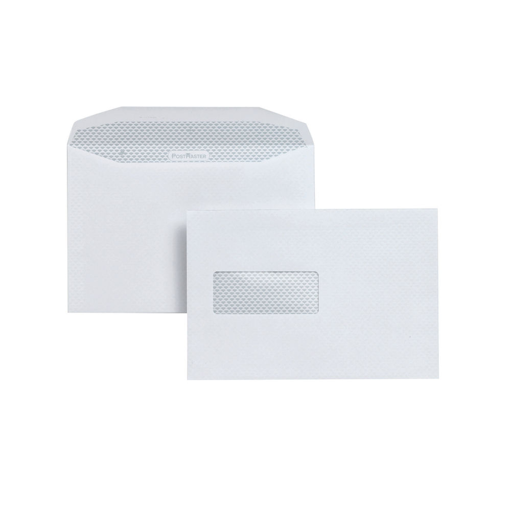 Postmaster White C5 Gummed Window Envelopes 90gsm (Pack of 500) - A29984