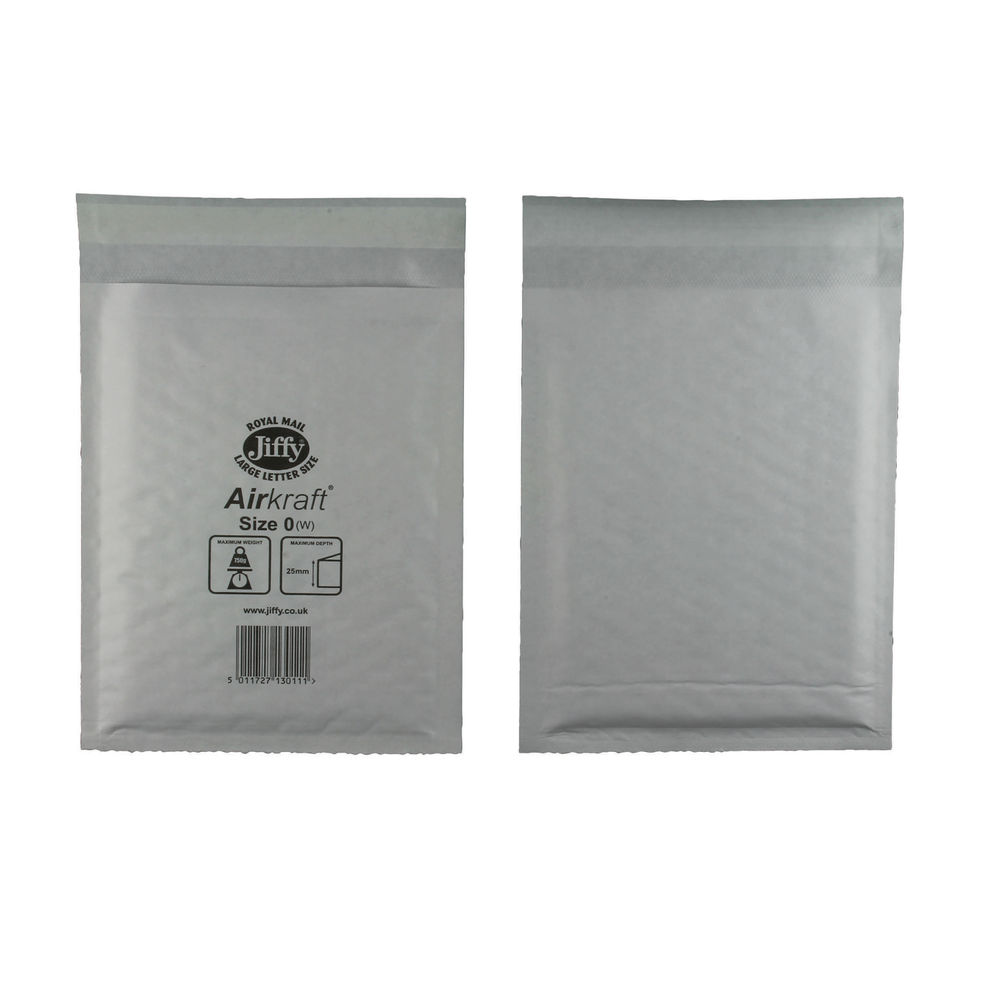 Jiffy AirKraft Bag Size 0 140x195mm White (Pack of 100) JL-0