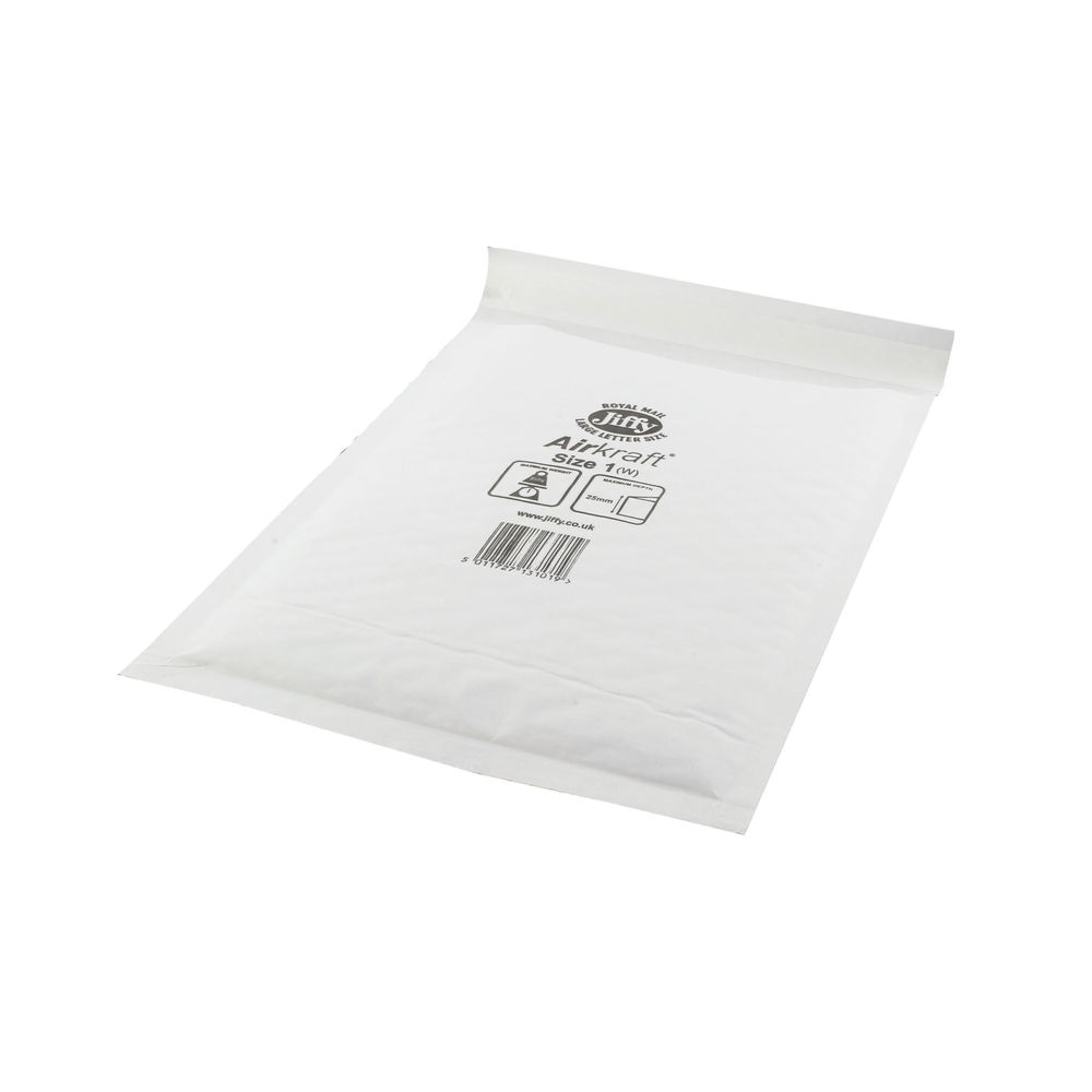 Jiffy AirKraft Bag Size 1 170x245mm White (Pack of 100) JL-1