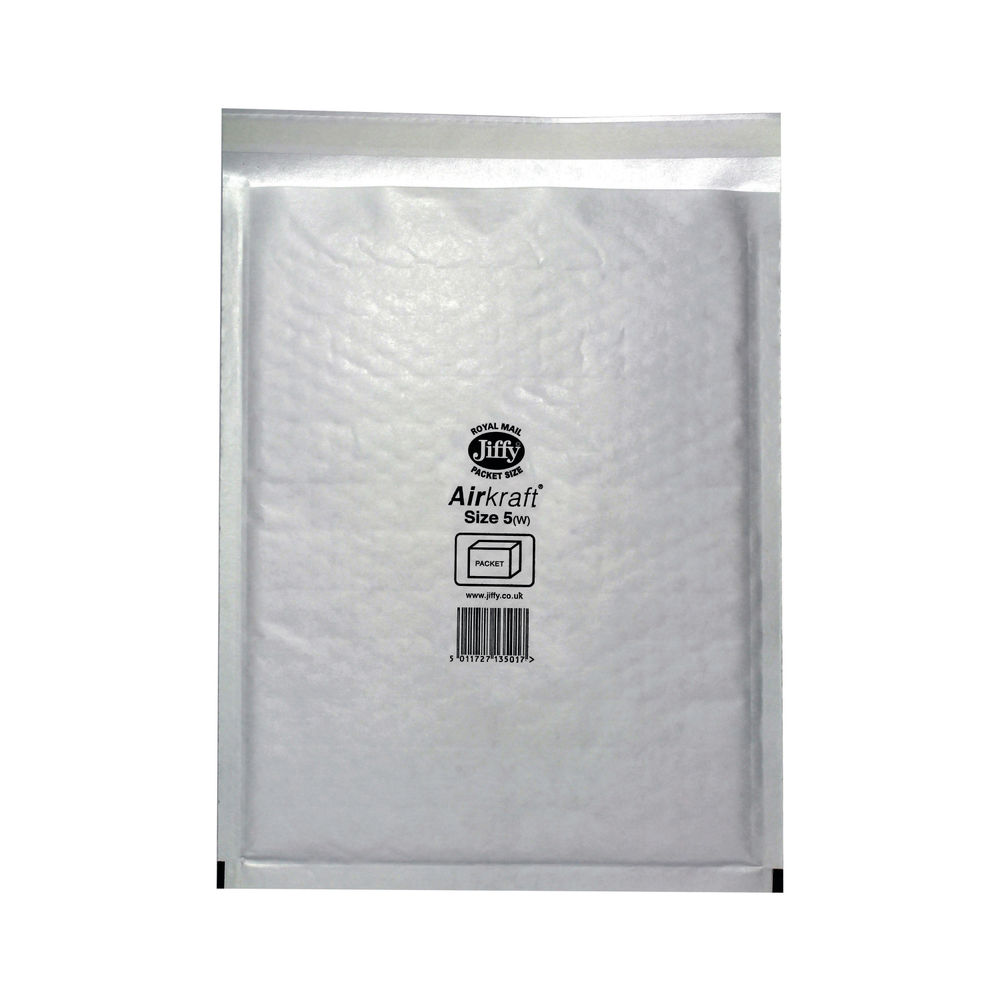 Jiffy Airkraft White Size 5 Mailers (Pack of 50) - JL-5