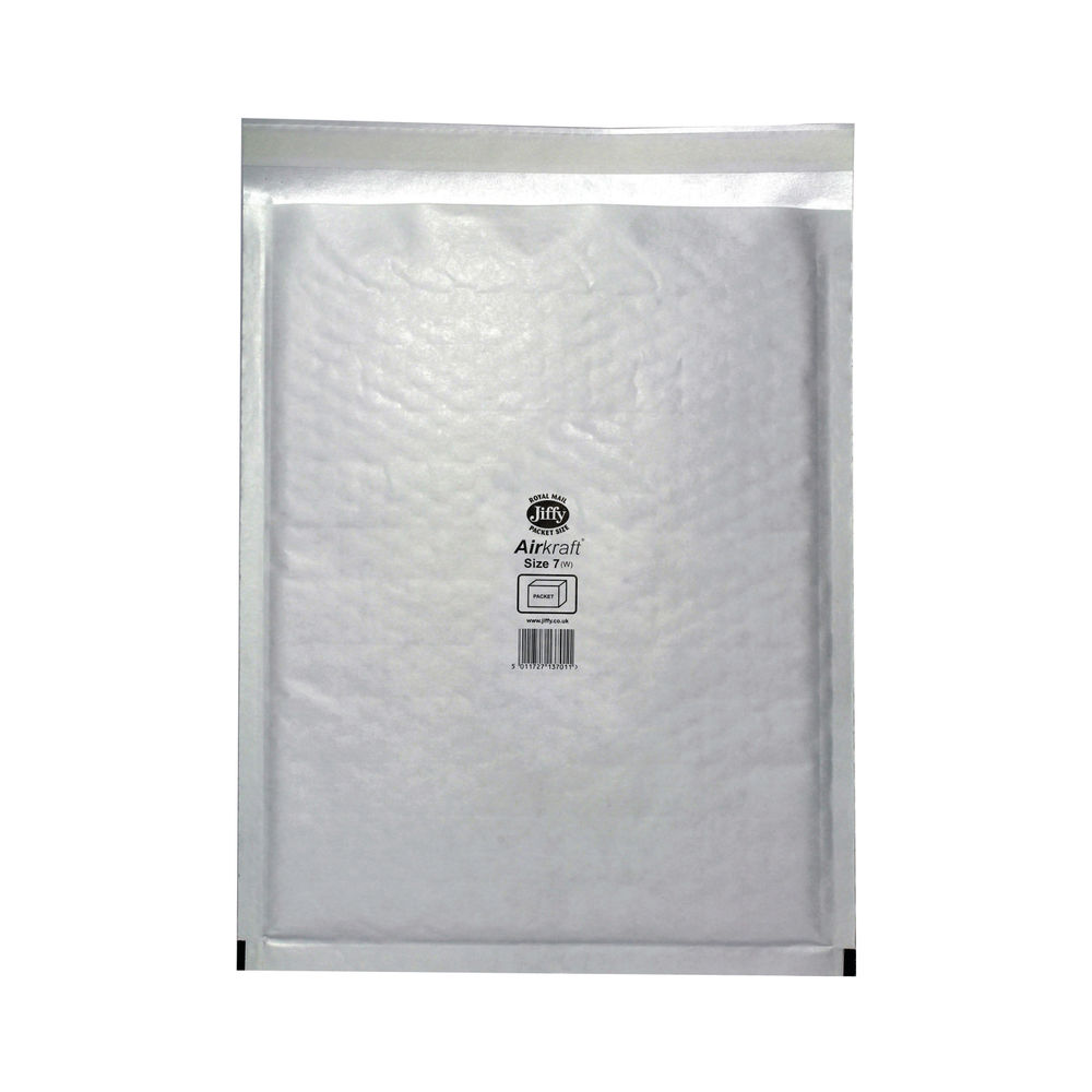 Jiffy Airkraft White Size 7 Mailers (Pack of 50) - JL-7