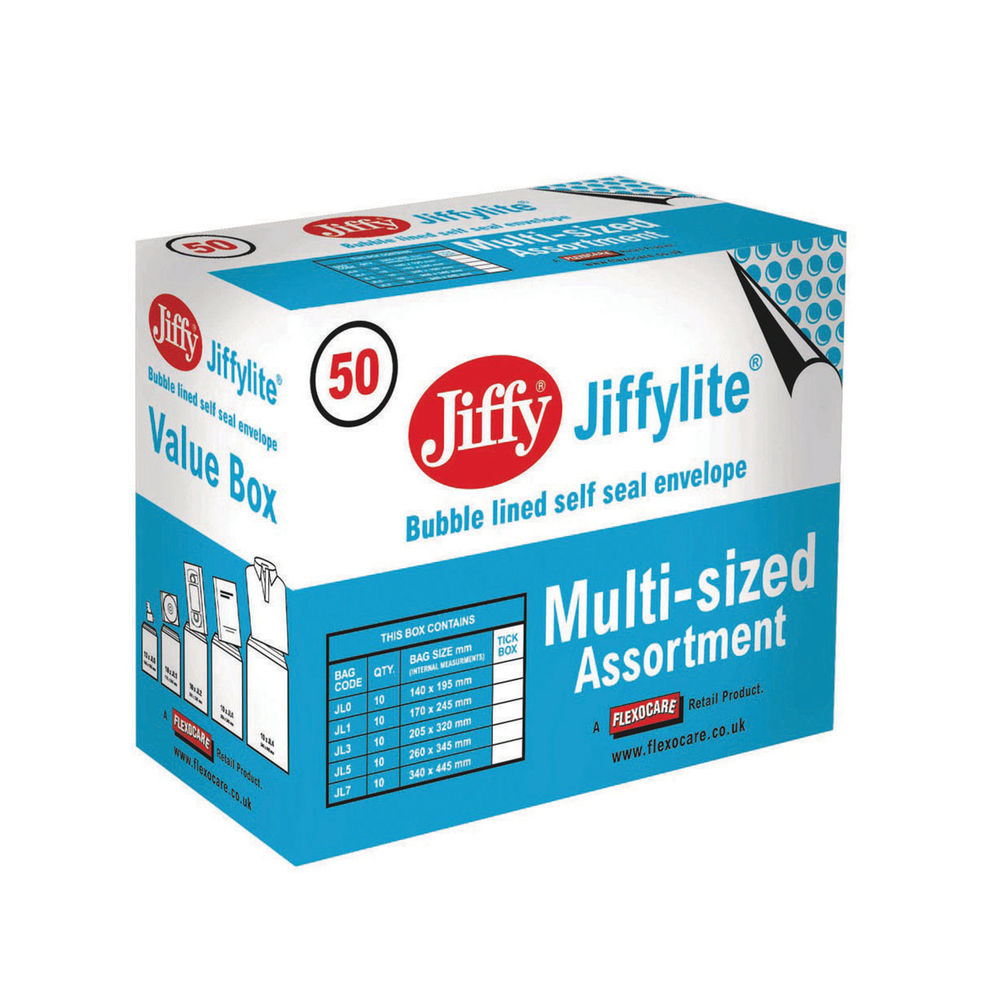 Jiffy Padded Bag, Assorted Size, Gold - Pack of 50 - 9750PBB90